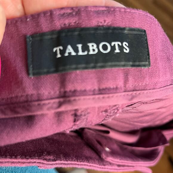 Talbots Burgundy High Waisted Straight Leg Dress Pants 14 Career Office Preppy - Picture 6 of 7